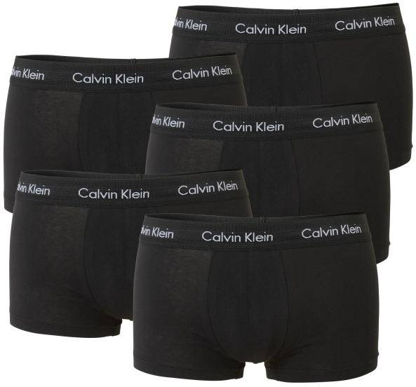 Calvin Klein Kalsonger 5P Cotton Stretch Solid Low Rise Trunks Svart bomull Small Herr 