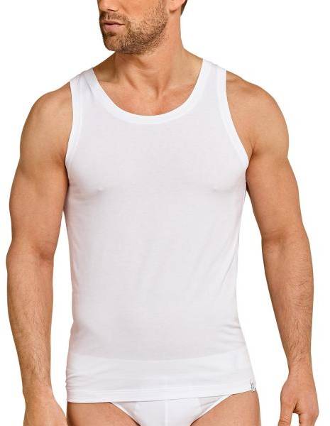 Schiesser Long Life Soft Sleeveless Shirt Vit Small Herr 