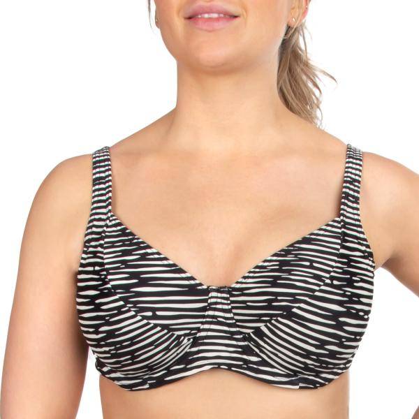 Trofe Graphic Nice Underwired Bikini Bra Svart/Vit C 36 Dam 