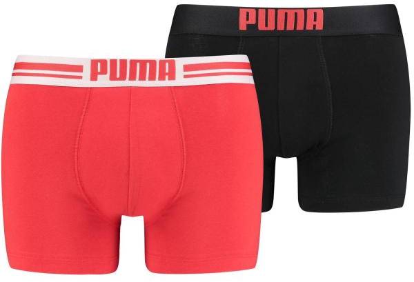 Puma Kalsonger 2P Everyday Placed Logo Boxer Svart/Röd Bomull Small Herr (Övriga Kalsonger i kategorin Kalsonger)