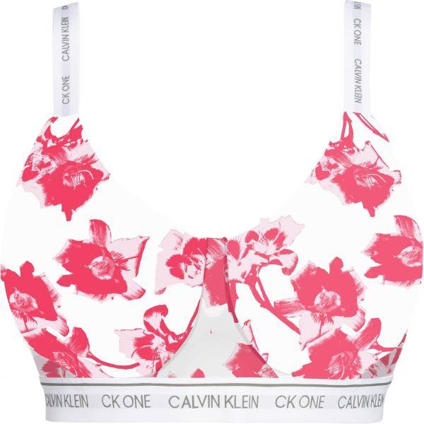 Calvin Klein Bh One Cotton Lightly Lined Bralette Vit Mönstrad X-Large Dam (Sport-Bh i kategorin Bh)