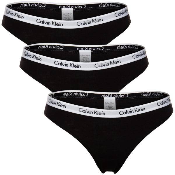 Calvin Klein Trosor 3P Carousel Bikinis Svart bomull Small Dam 