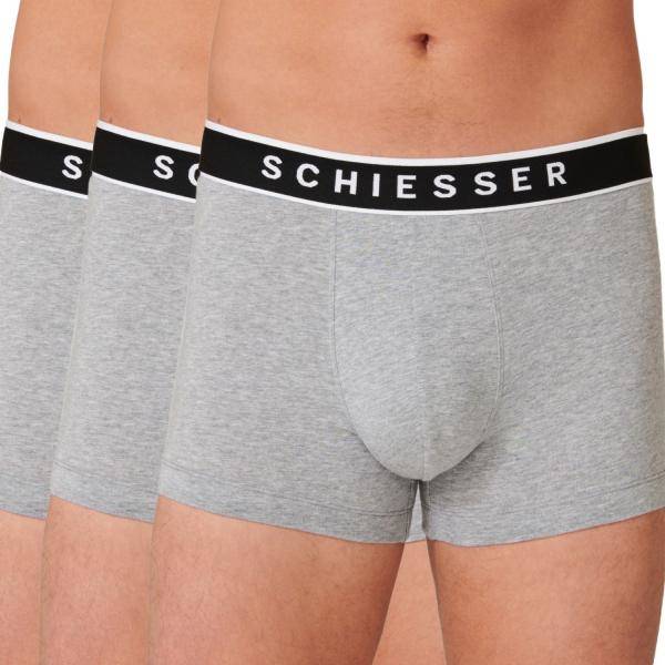 Schiesser Kalsonger 3P 95-5 Organic Cotton Rio Boxer Grå Small Herr 