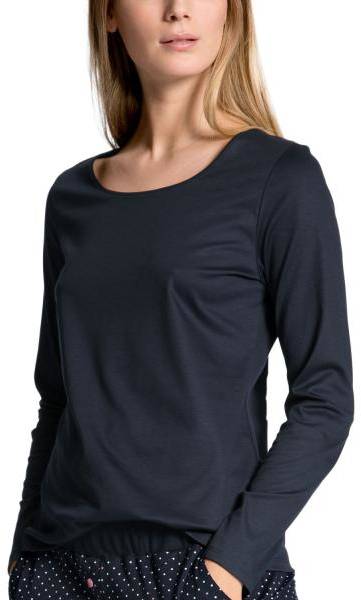Calida Favourites Dreams Shirt Long Sleeve Mörkblå Bomull Small Dam (Övriga Pyjamasar i kategorin Pyjamasar)