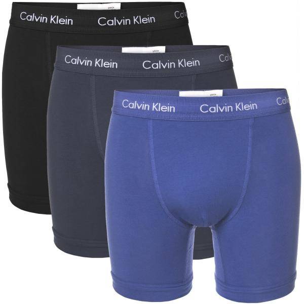 Calvin Klein Kalsonger 3P Cotton Stretch Boxer Brief Blå bomull Small Herr 