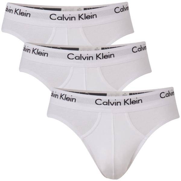 Calvin Klein Kalsonger 3P Cotton Stretch Hip Brief Vit bomull Small Herr 