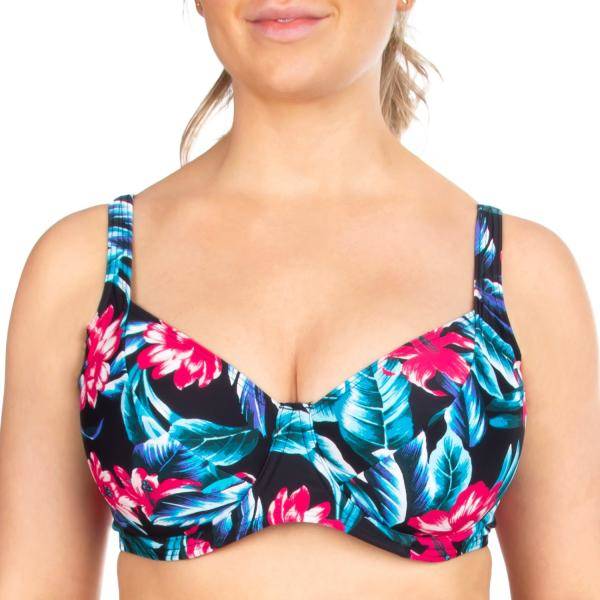 Trofe Tropical Nice Underwired Bikini Bra Svart blommig C 38 Dam 