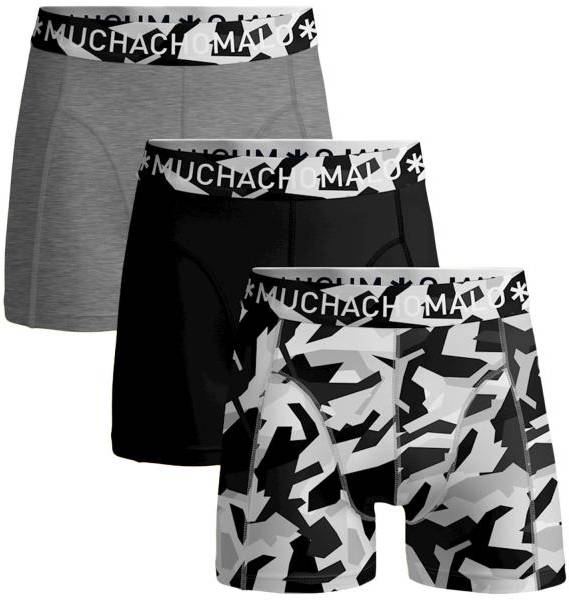 Muchachomalo Kalsonger 3P Cotton Stretch Duche Boxer Svart/Grå bomull Small Herr 