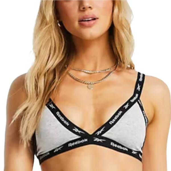 Reebok BH Dotty Triangle Bra Grå bomull Small Dam 