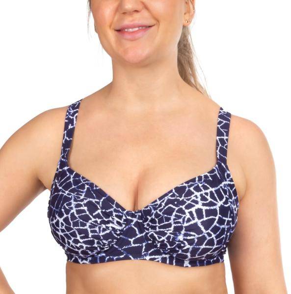 Damella Sophia Navy Crackle Underwire Bikini Bra Marin mönstrad polyester D 38 Dam 