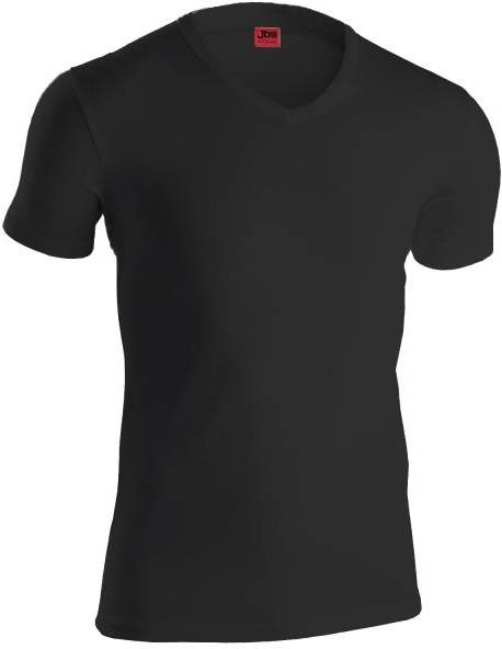 JBS Basic 13720 T-shirt V-neck Svart bomull Small Herr 