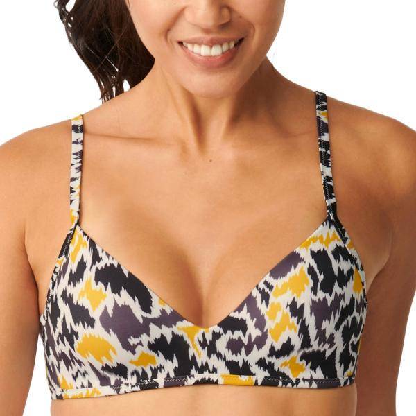 Sloggi Shore Fancy Guppy Bikini Top Svart/Gul S+ Dam 