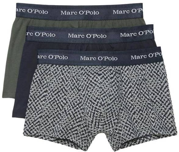 Marc O Polo Cotton Stretch Trunk Kalsonger 3P Marin mönstrad bomull Medium Herr 