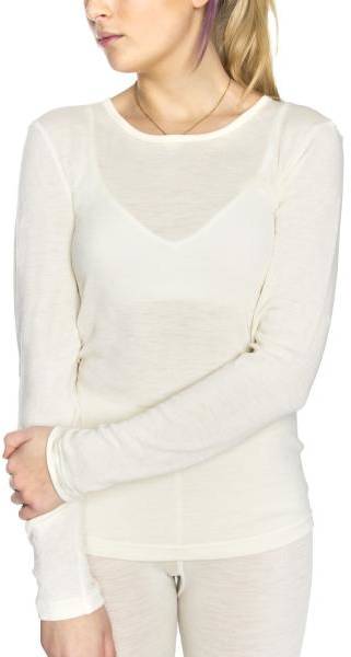 Damella Wool Long Sleeve Top Elfenben ull Small Dam 