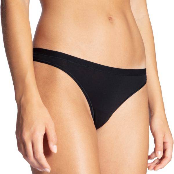 Calida Trosor Natural Comfort Thong Svart bomull Small Dam 
