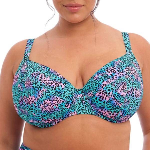 Elomi Electric Savannah UW Plunge Bikini Top Leopard F 85 Dam 