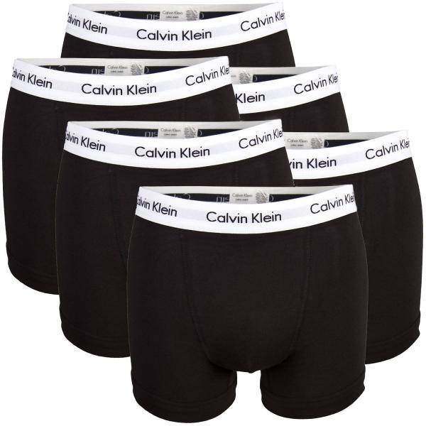 Calvin Klein Kalsonger 6P Cotton Stretch Trunks Svart/Vit bomull Small Herr 