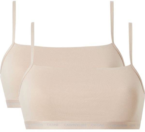 Calvin Klein BH 2P One Cotton Unlined Plus Bralette Beige X-Large Dam 