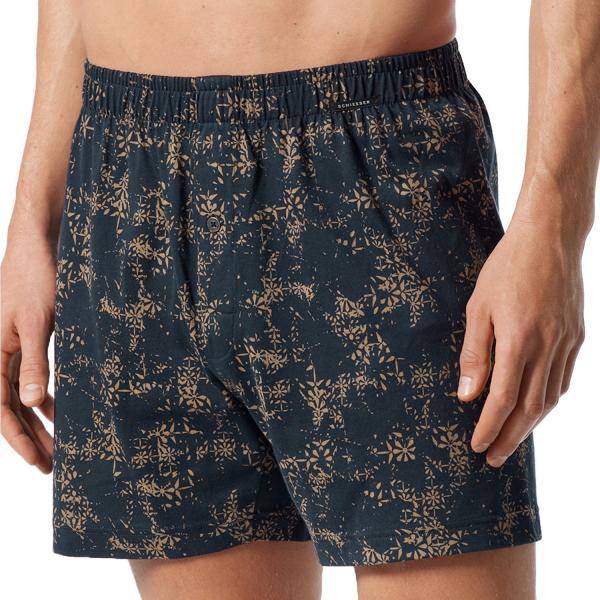 Schiesser Kalsonger 2P Fun Prints Boxer Shorts Svart/brun bomull Medium Herr 