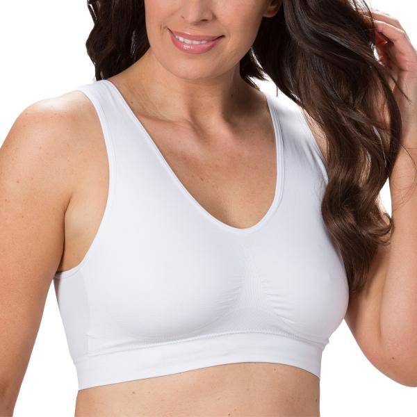 Trofe Heidi Wireless Bra Lounge BH Vit nylon Small Dam 