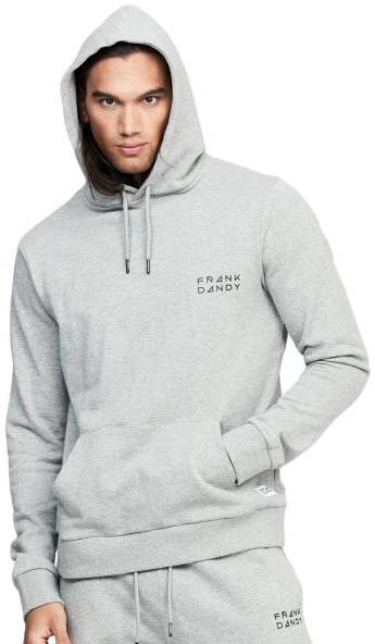 Frank Dandy Unisex Solid Hoodie Gråmelerad bomull Small Herr 