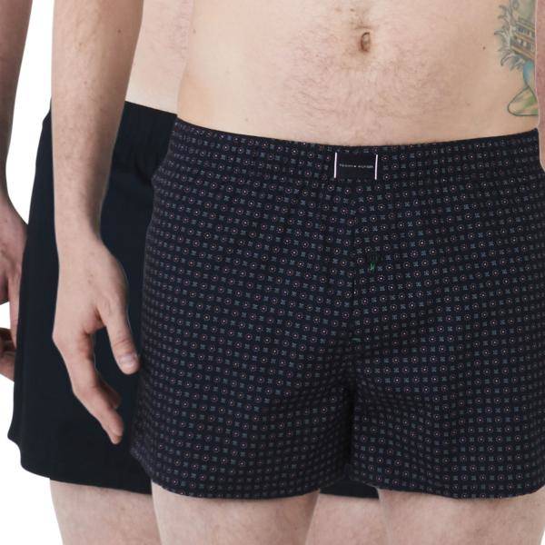 Tommy Hilfiger Kalsonger 2P Organic Cotton Woven Boxer Marin ekologisk bomull Medium Herr 