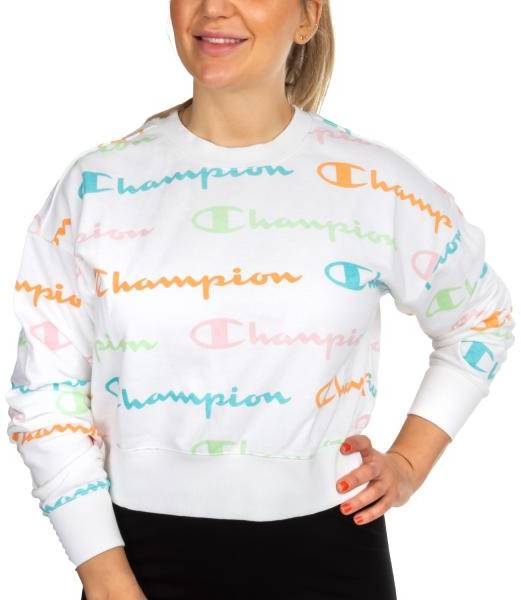 Champion American Classics Women Crewneck Print Vit Mönstrad Small Dam 