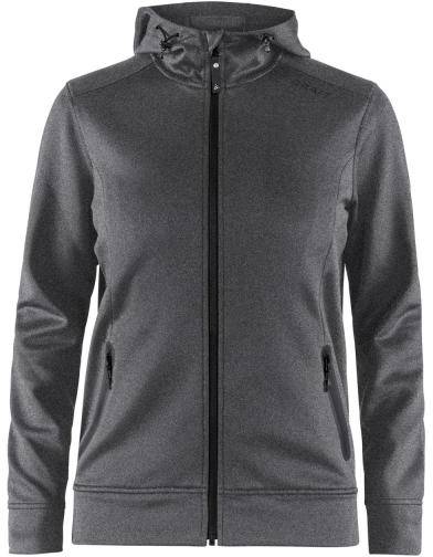 Craft Noble Full Zip Hood Women Mörkgrå polyester Small Dam 