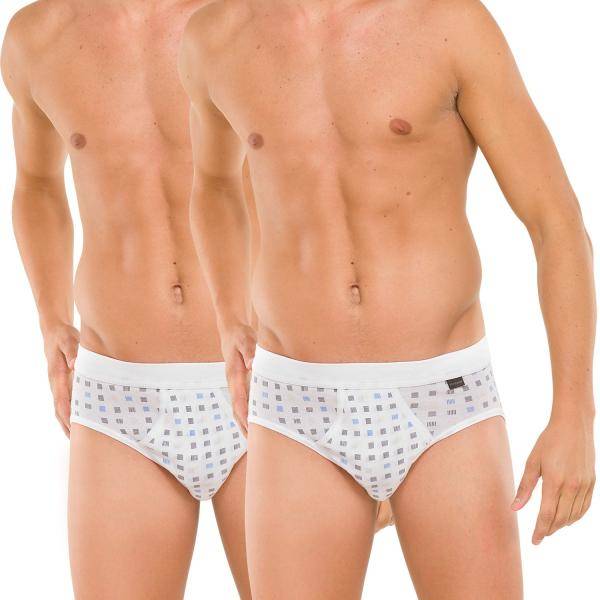 Schiesser Kalsonger 2P Essentials Sport Briefs With Fly Vit bomull Medium Herr 