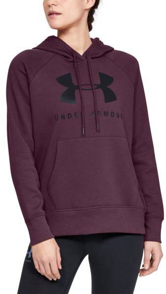 Under Armour Rival Fleece Sportstyle Hoodie Vinröd Small Dam 