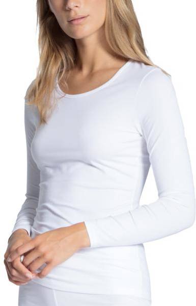 Calida Natural Comfort Top Long Sleeve Vit bomull Small Dam 