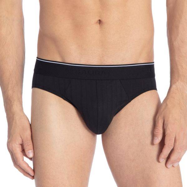 Calida Kalsonger Pure and Style Mini Brief Svart bomull Small Herr 