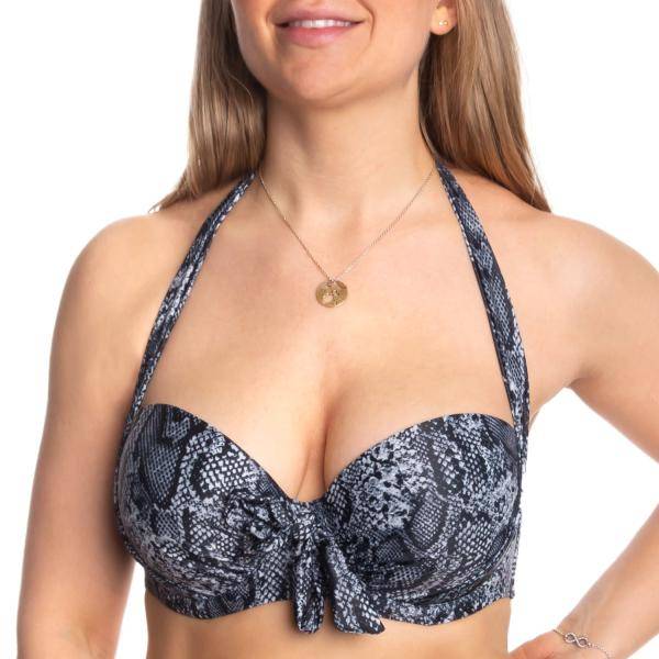 Missya Rose Bikini Strapless Halterneck Print Svart mönstrad C 75 Dam 