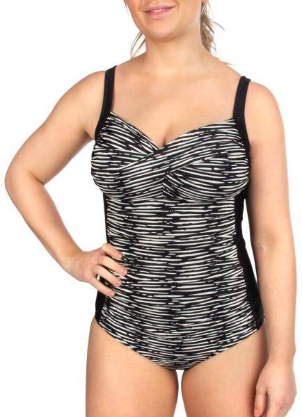 Trofe Graphic Bali Swimsuit Svart/Vit B 36 Dam 