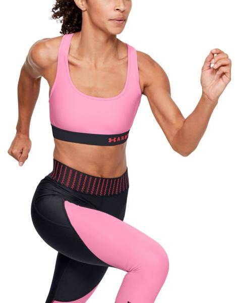 Under Armour BH Mid Crossback Sport Bra Ljusrosa polyester Small Dam 