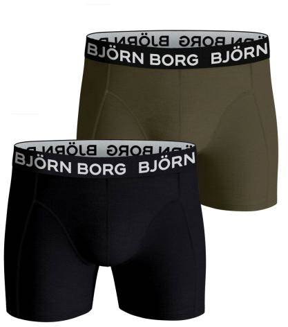 Björn Borg Kalsonger 2P Cotton Stretch Shorts 2112 Svart/Grön bomull Small Herr 