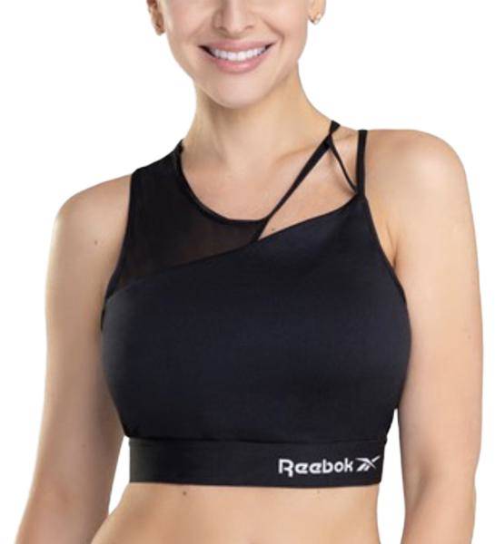 Reebok BH Alura Cut Out Crop Top Svart polyester Small Dam 