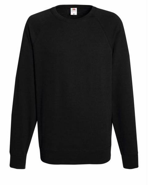 Fruit of the Loom Light Raglan Sweat Svart Large Herr 