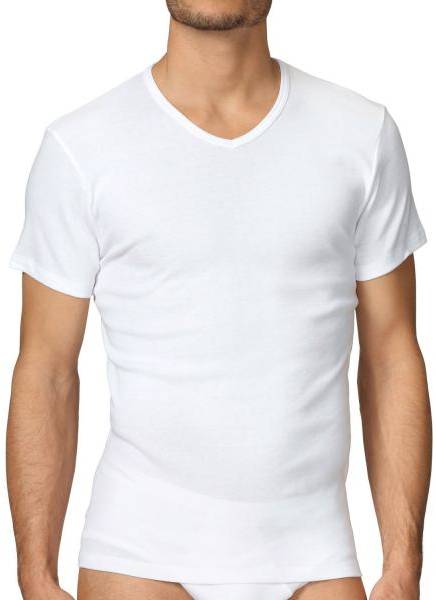 Calida Cotton 1 Herr T-Shirt V 14315 Vit bomull Medium Herr 