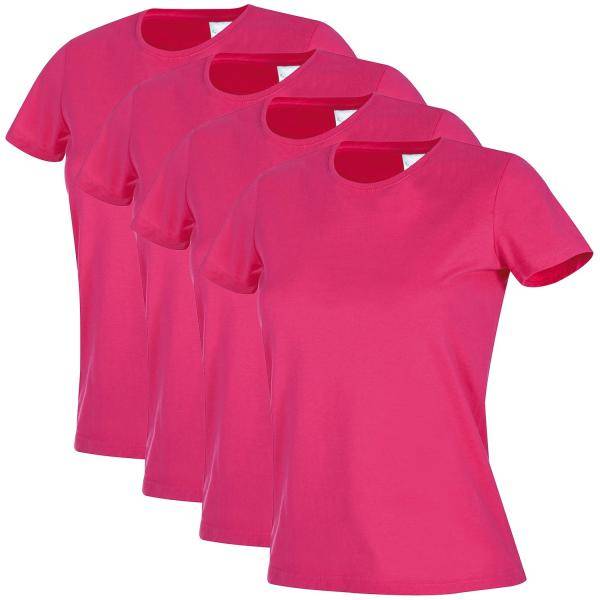 Stedman 4P Classic Women T-shirt Mörkrosa bomull Small Dam 