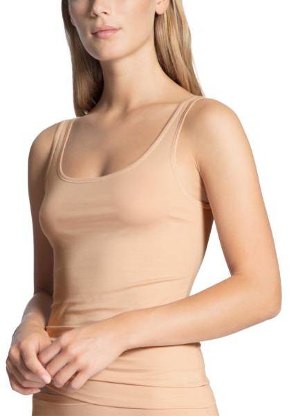 Calida Natural Comfort Tank Top Rounded Neck Beige bomull Small Dam 