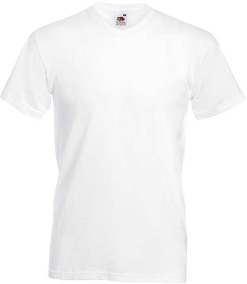 Fruit of the Loom Valueweight V-neck T Vit bomull Medium Herr 