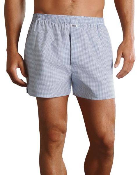 Jockey Kalsonger Woven Poplin Boxer Shorts Vit rutig bomull Small Herr 