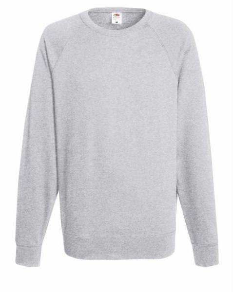 Fruit of the Loom Light Raglan Sweat Gråmelerad Medium Herr 