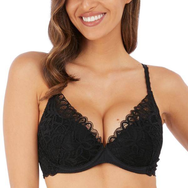 Wacoal BH Raffine Plunge Push Up Bra Svart A 70 Dam 