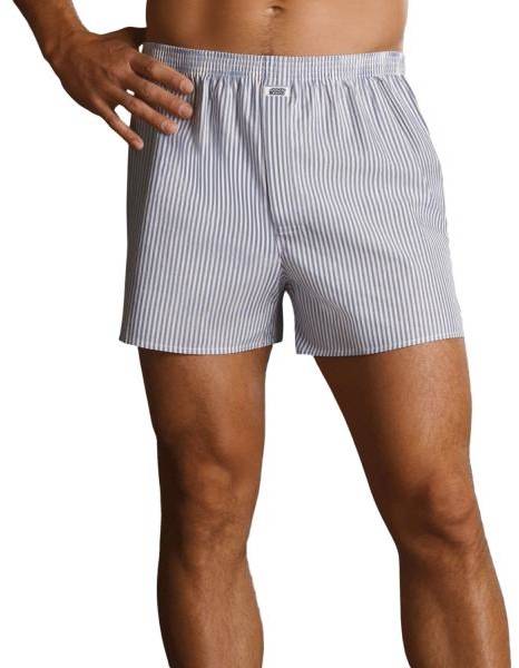 Jockey Kalsonger Woven Poplin Boxer Shorts Vit m Ränder bomull Small Herr 