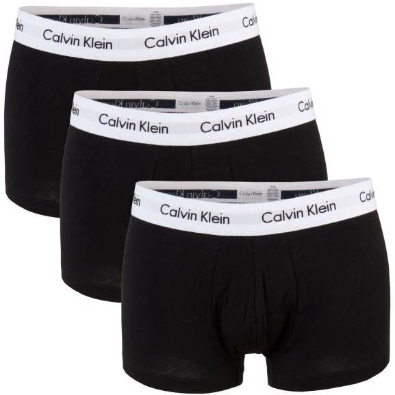 Calvin Klein Kalsonger 3P Cotton Stretch Low Rise Trunks Svart bomull Small Herr 