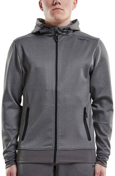 Craft Noble Full Zip Hood Men Mörkgrå polyester Small Herr 