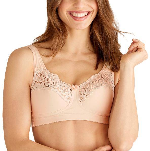 Swegmark BH Cotton Bloom Fairtrade Soft Bra Creme bomull B 75 Dam 