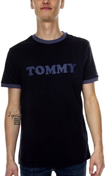 Tommy Hilfiger Sleep CN SS Tee Logo Shirt Mörkblå bomull Small Herr 